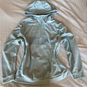 Nike Sky Blue Hoodie with 'Just Do It' Print